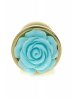 Korek analny z różą Jewellery Gold PLUG ROSE- Light Blue